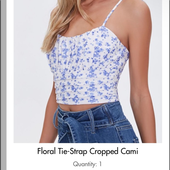 Forever 21 Floral Tie-strap cropped Cami - Picture 3 of 3